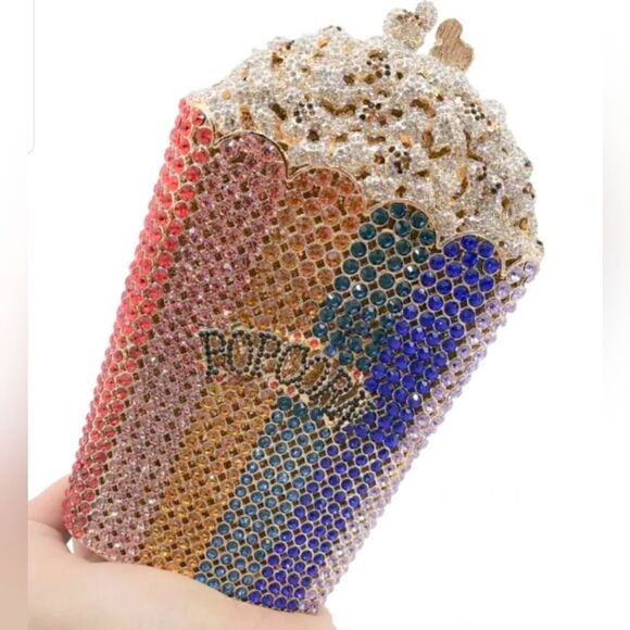 CRYSTALS "LOOKS LIKE DIAMONDS"!!! "POPCORN CLUTCH!!! NWT!!! GORGEOUS!!! - Picture 2 of 3